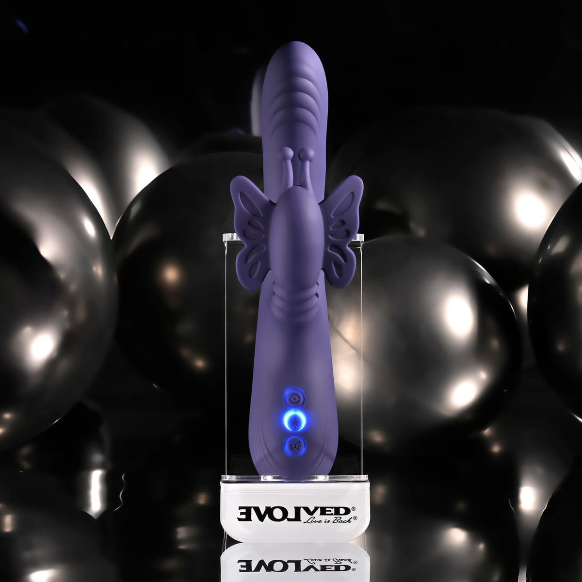 Evolved - Wings of Frenzy Rechargeable Rabbit Vibrator (Purple) EV1221 Durio.sg