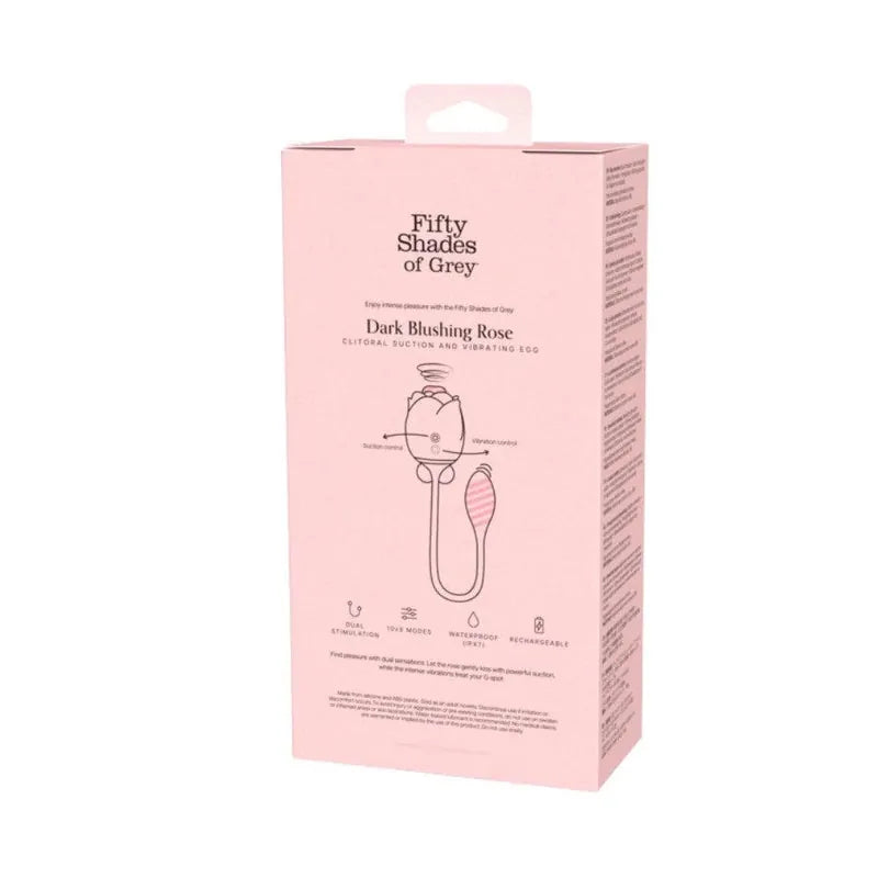 Fifty Shades of Grey - Dark Blushing Rose Clitoral Air Stimulator Vibrator (Black) FSG1185 Durio.sg
