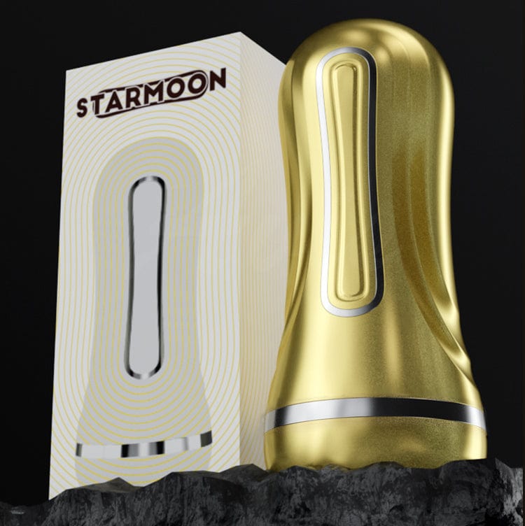 Galaku - Star Moon Double Hole Suction Stroker Masturbator Cup (Gold) GLK1013 Durio.sg