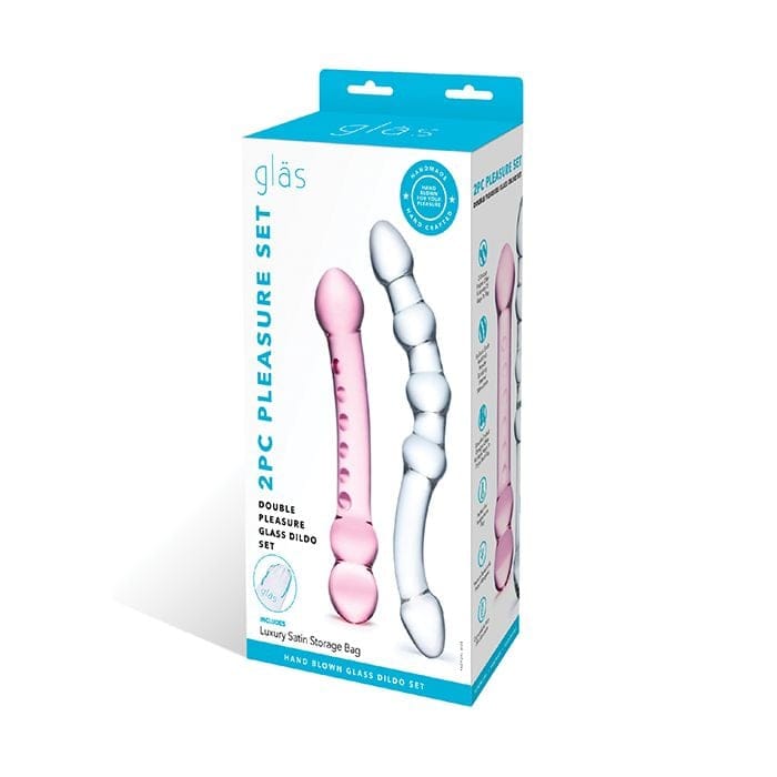 Glas - Double Pleasure Two Piece Glass Dildo Set (Clear) GL1048 Durio.sg