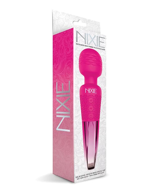 Global Novelties - Nixie Rechargeable Silicone Wand Vibrator (Pink) OT1312 Durio.sg