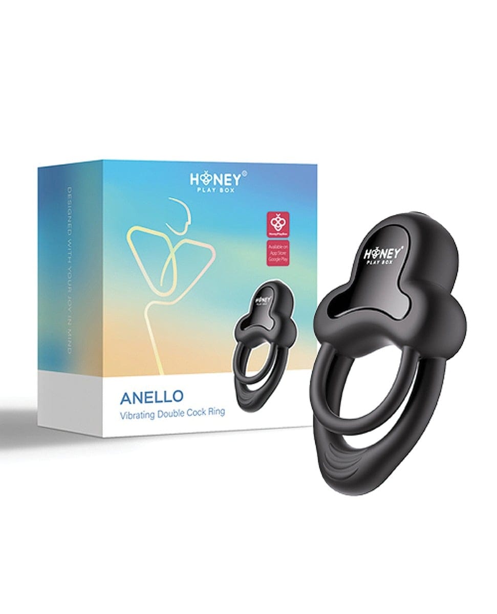 Honey Play Box - Anello App-Controlled Rechargeable Vibrating Cock Ring (Black) OT1309 Durio.sg