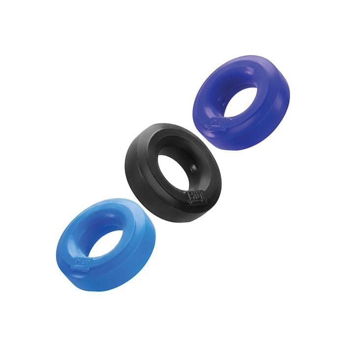 Hunky Junk - Cobalt Three Piece Stretch Cock Ring Set (Blue) OX1050 Durio.sg