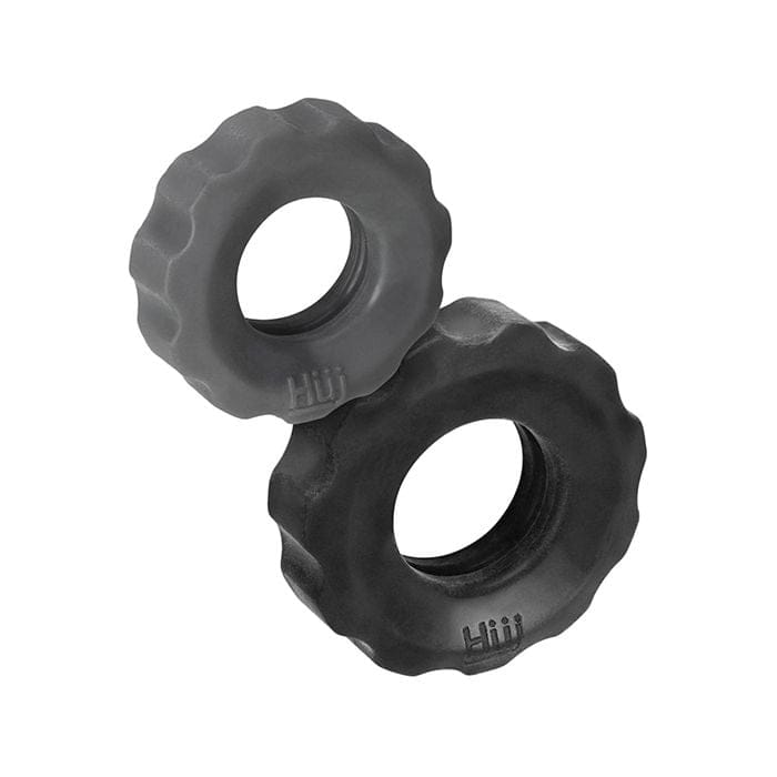 Hunky Junk - Cog Textured Cock Ring Set in Two Sizes OX1051 Durio.sg