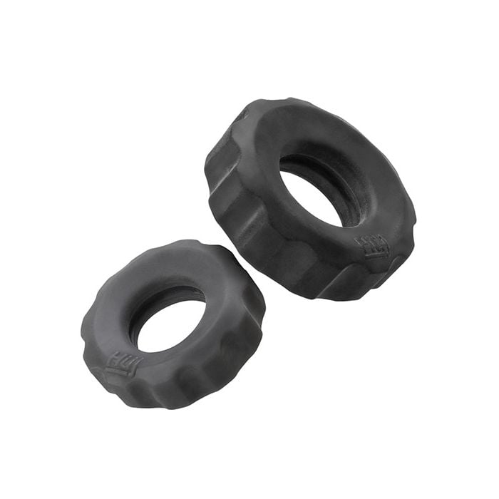 Hunky Junk - Cog Textured Cock Ring Set in Two Sizes OX1051 Durio.sg