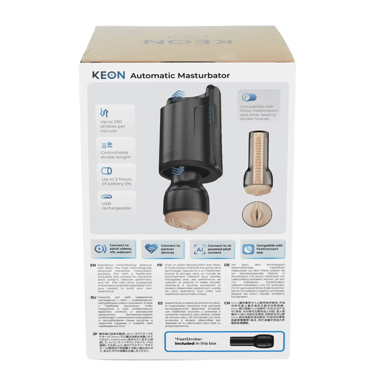 Kiiroo - Keon App Controlled Interactive Automatic Device with WiFi Connectivity with Stroker Combo Set KR1062 Durio.sg