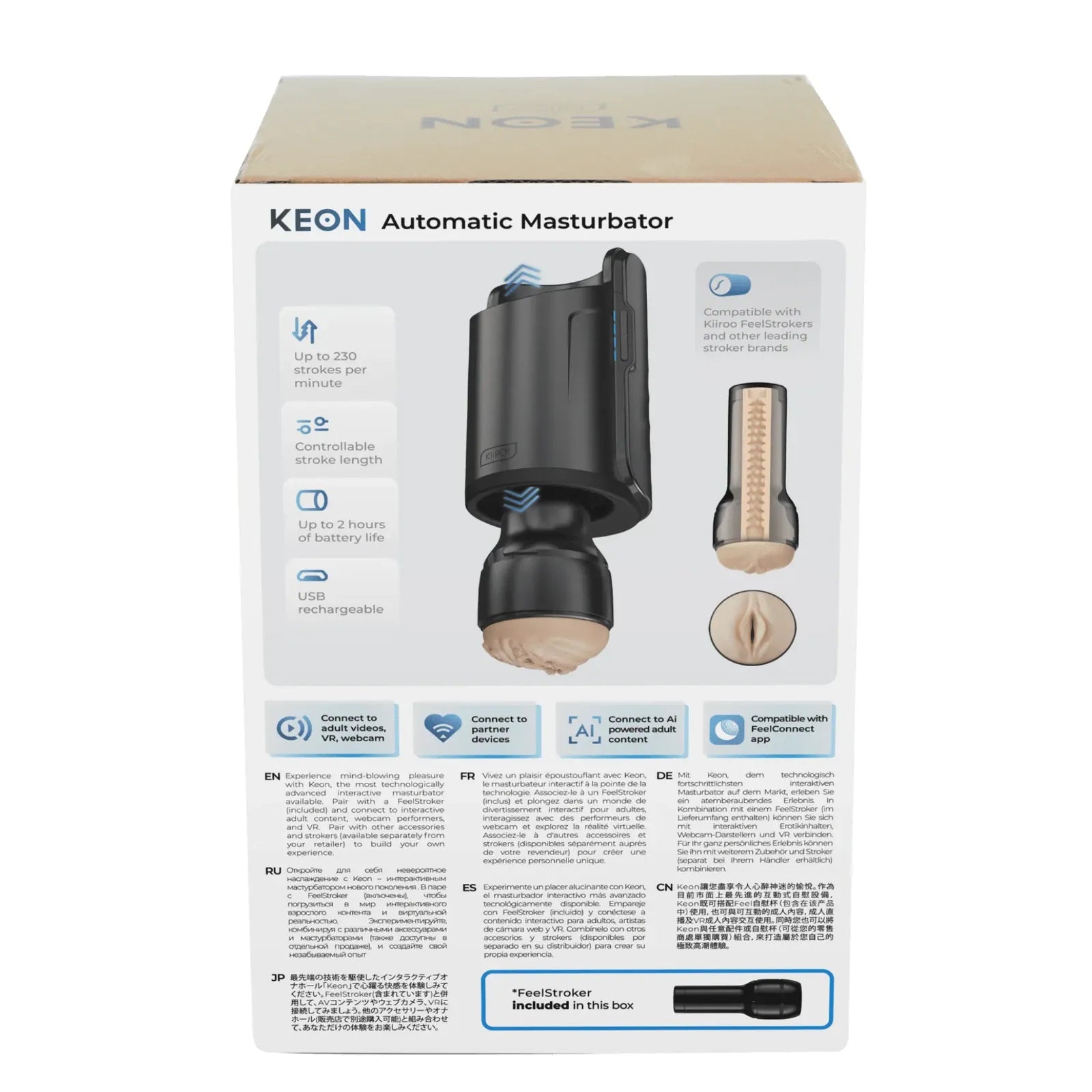 Kiiroo - Keon App Controlled Interactive Automatic Device with WiFi Connectivity with Stroker Combo Set KR1062 Durio.sg