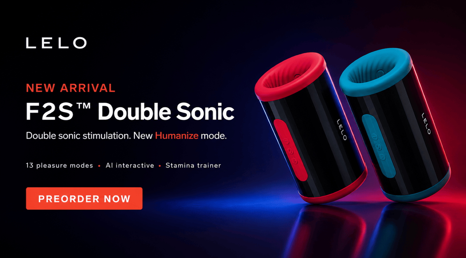 LELO - F2S™ Double Sonic App-Controlled Massager & Stroker Durio.sg