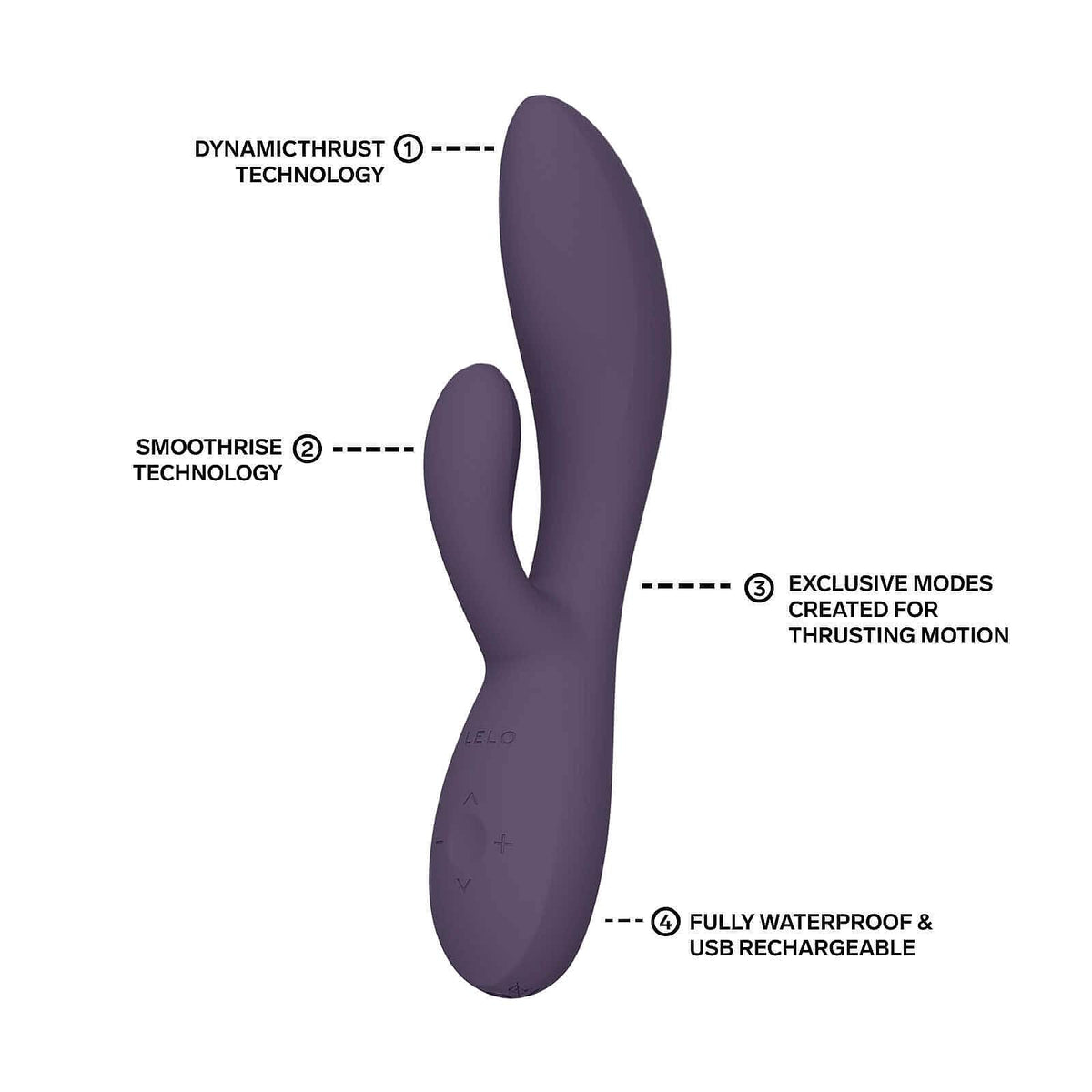 LELO - Ina Thrust App Controlled Thrusting Rabbit Vibrator Durio.sg