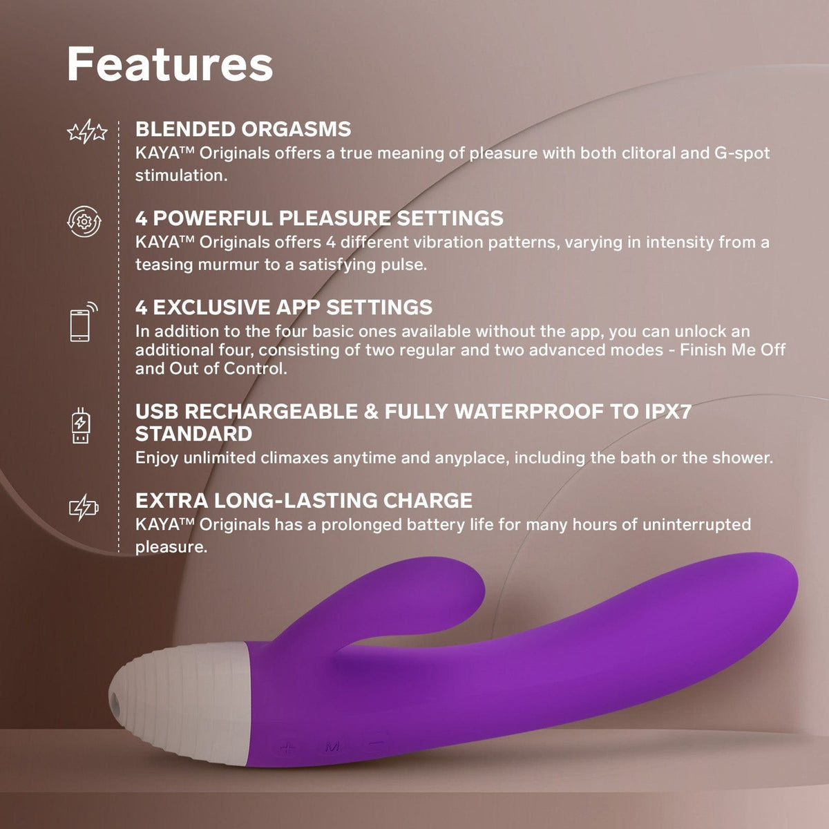 LELO - Originals KAYA App-Controlled Rabbit Vibrator (Purple) LL1275 Durio.sg