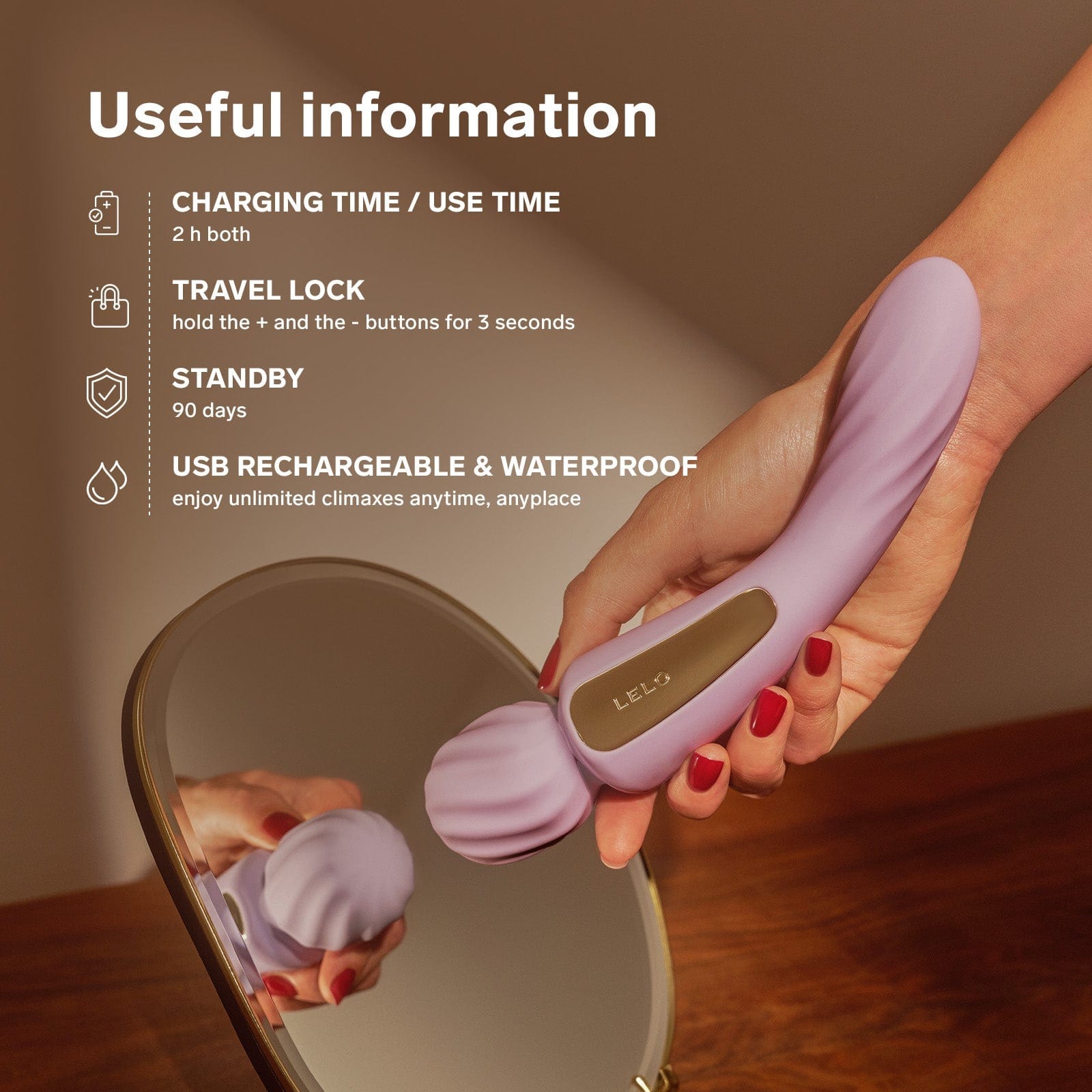 LELO - Switch App-Controlled Double Sided Wand Massager Vibrator Durio.sg