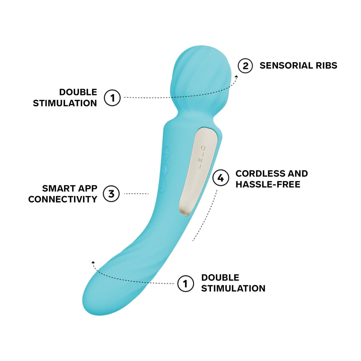 LELO - Switch App-Controlled Double Sided Wand Massager Vibrator Durio.sg
