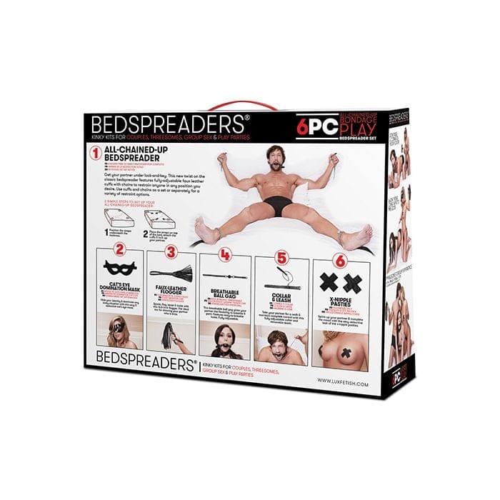 Lux Fetish - All Chained Up 6 Piece Bondage Accessory Set (Black) LXF1021 Durio.sg