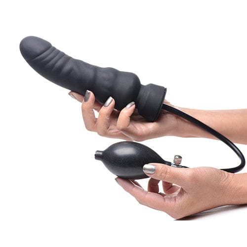 Master Series - Dick Spand Inflatable Silicone Dildo Butt Plug (Black) XR1097 Durio.sg