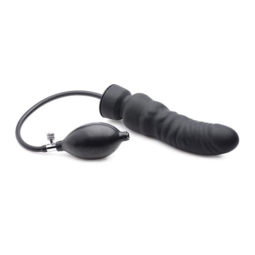 Master Series - Dick Spand Inflatable Silicone Dildo Butt Plug (Black) XR1097 Durio.sg