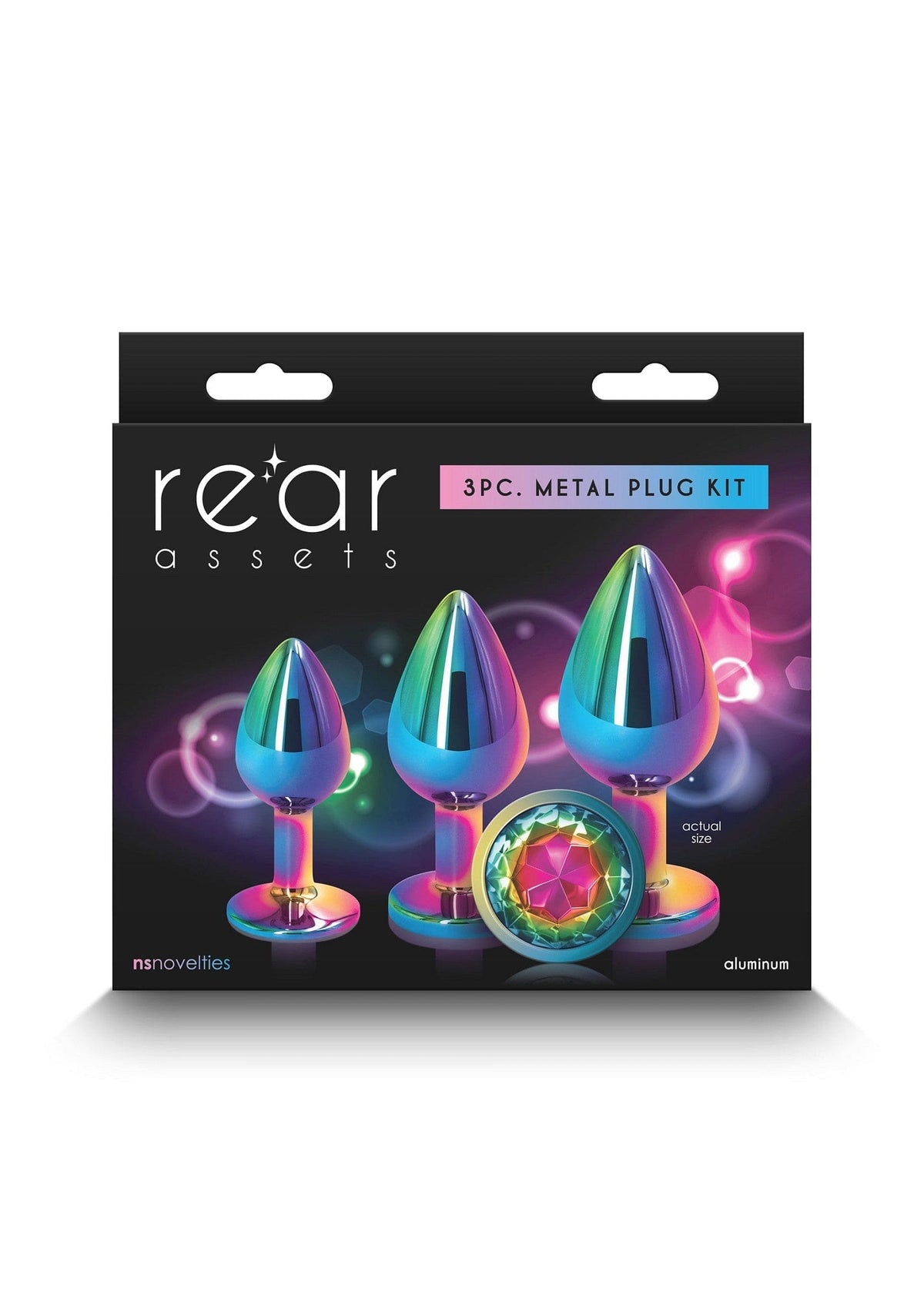 NS Novelties - Rear Assets Rainbow Gem Aluminium Anal Trainer Kit NS1176 Durio.sg