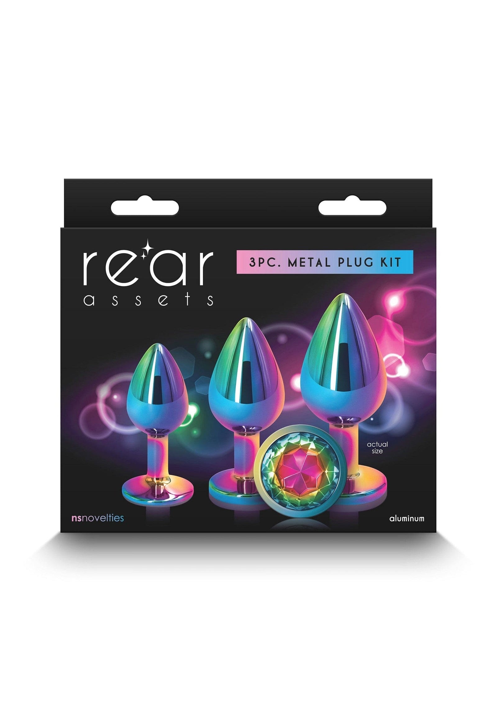 NS Novelties - Rear Assets Rainbow Gem Aluminium Anal Trainer Kit NS1176 Durio.sg