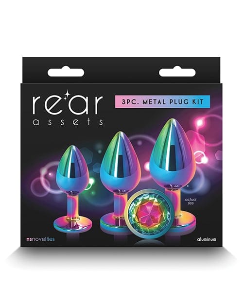 NS Novelties - Rear Assets Rainbow Gem Aluminium Anal Trainer Kit NS1176 Durio.sg