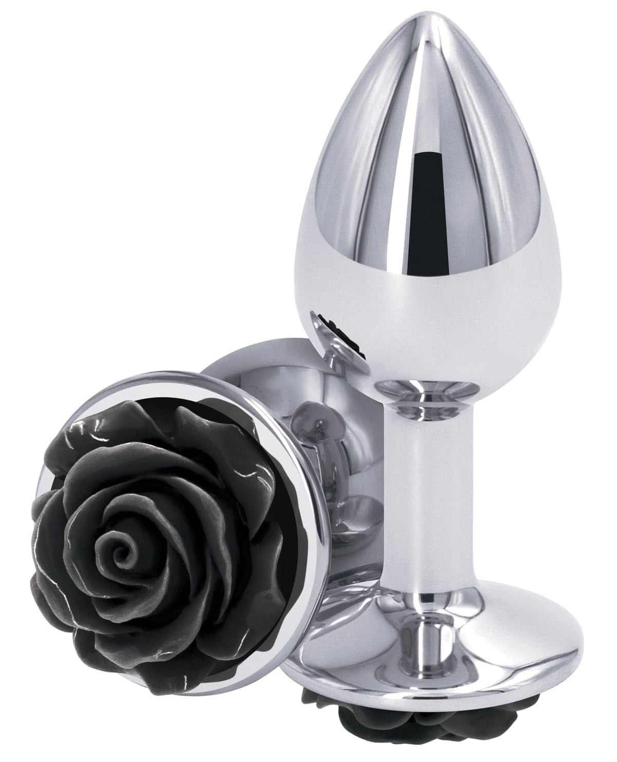 NS Novelties - Rear Assets Small Black Rose Aluminium Anal Plug NS1178 Durio.sg