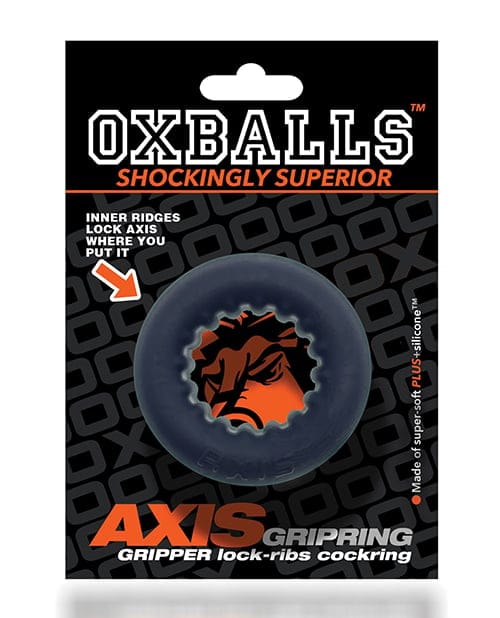 Oxballs - Axis Rib-Grip Stretch Cock Ring (Black) OX1055 Durio.sg
