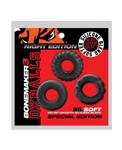 Oxballs - Bonemaker Night Edition Three-Piece Cock Ring Set OX1058 Durio.sg