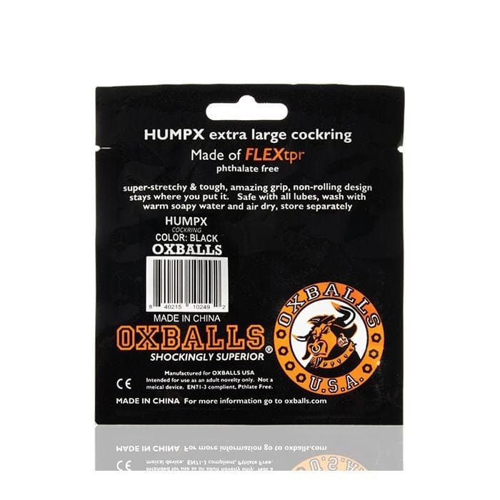 Oxballs - HUMP-X Flat-Inner Stretch Cock Ring (Black) OX1060 Durio.sg