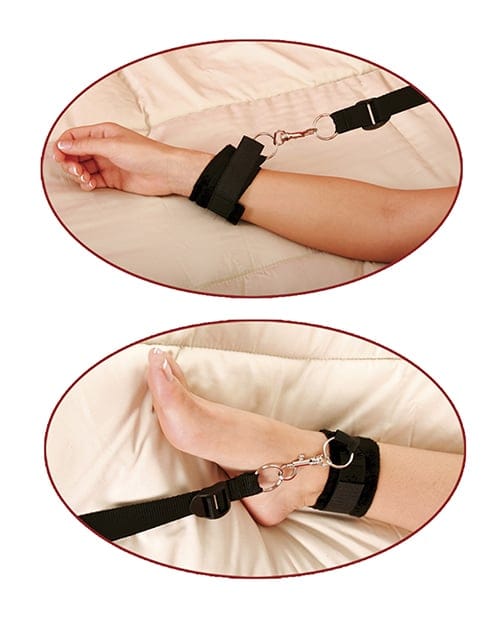 Pipedream - Fetish Fantasy Under Bed Restraint Kit with Four Cuffs (Black) PD2060 Durio.sg