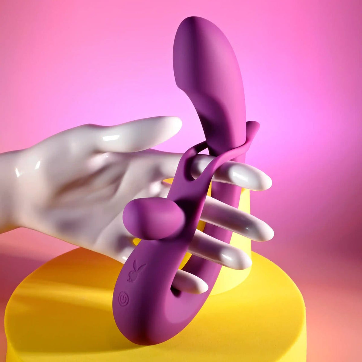 Playboy - Cha Cha Slide Adjustable Rechargeable Rabbit Vibrator (Purple) PLB1030 Durio.sg