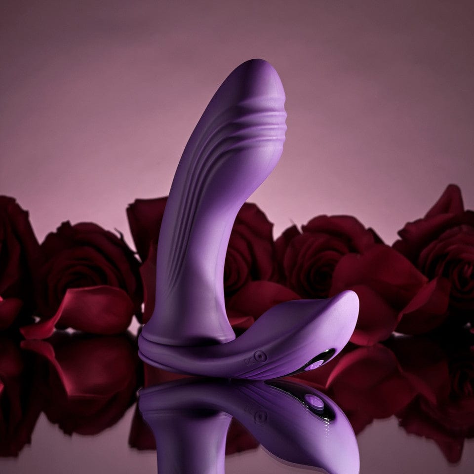 Playboy - Mix and Match Vibrating Dildo with Cock Ring (Purple) PLB1024 Durio.sg
