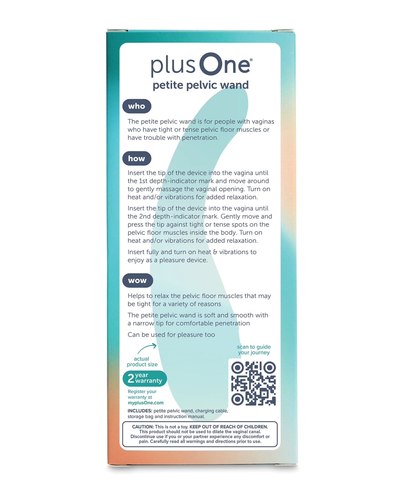 plusOne - Petite Heated Vibrating Pelvic Floor Therapy Wand PO1014 Durio.sg