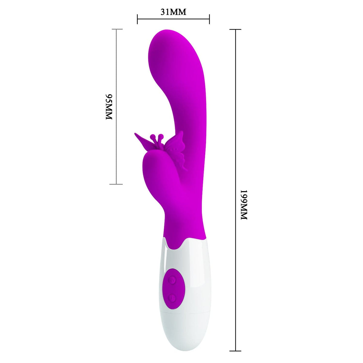 Pretty Love - Butterfly Kiss Rabbit Vibrator (Pink) PL1142 CherryAffairs
