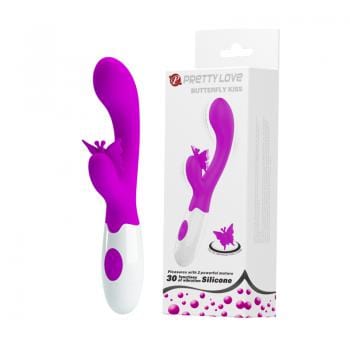 Pretty Love - Butterfly Kiss Rabbit Vibrator (Pink) PL1142 Durio.sg
