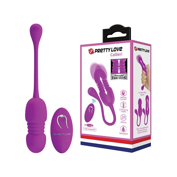 Pretty Love - Callieri Remote Thrusting and Vibrating Egg (Pink) PL1118 Durio.sg