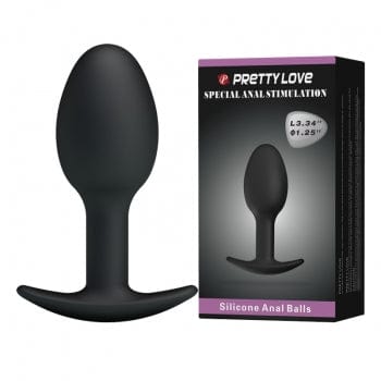 Pretty Love - Heavy Balls Silicone Butt Plug (Black) Durio.sg