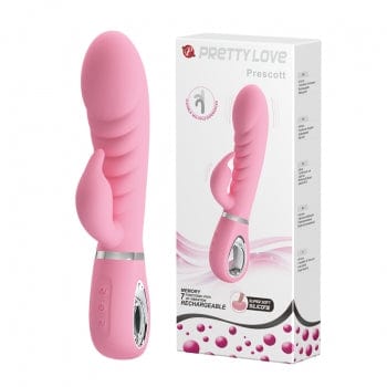 Pretty Love - Prescott Flexible Rabbit Vibrator (Pink) PL1125 Durio.sg