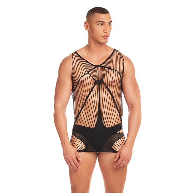 Rene Rofe - Rainbow Party Automatic Long Tank Men Lingerie (Black) RR1631 Durio.sg