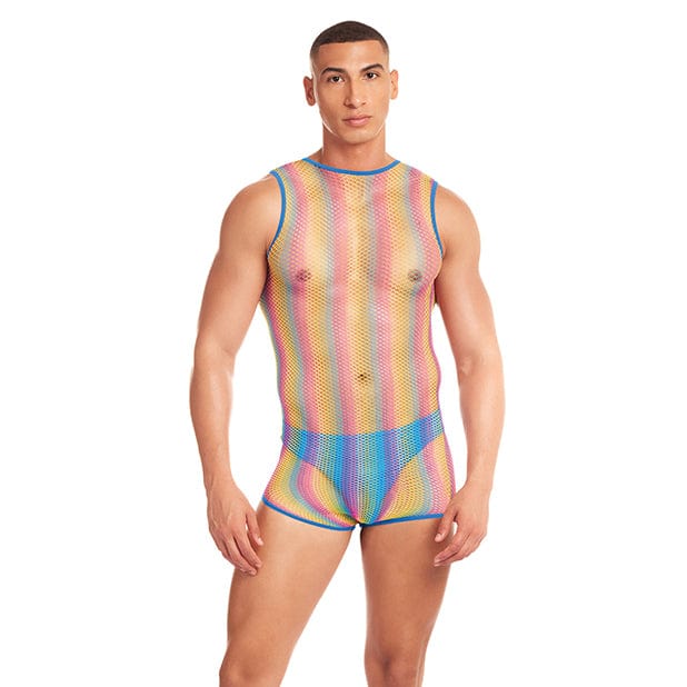 Rene Rofe - Rainbow Party Pride Star Mesh Singlet 2 pc Set Men Lingerie Durio.sg