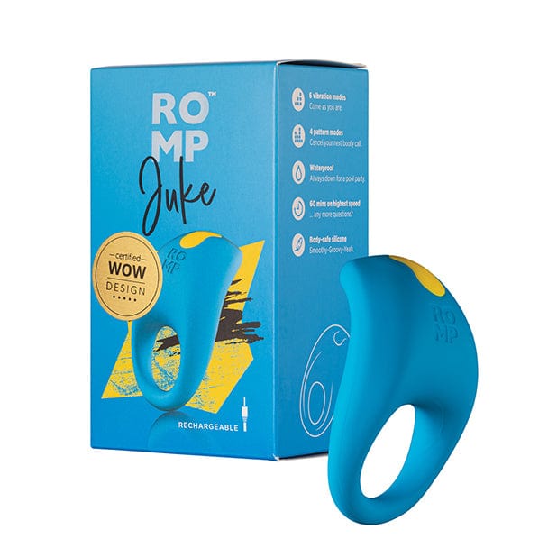 Romp - Juke Vibrating Silicone Cock Ring (Blue) RM1005 Durio.sg