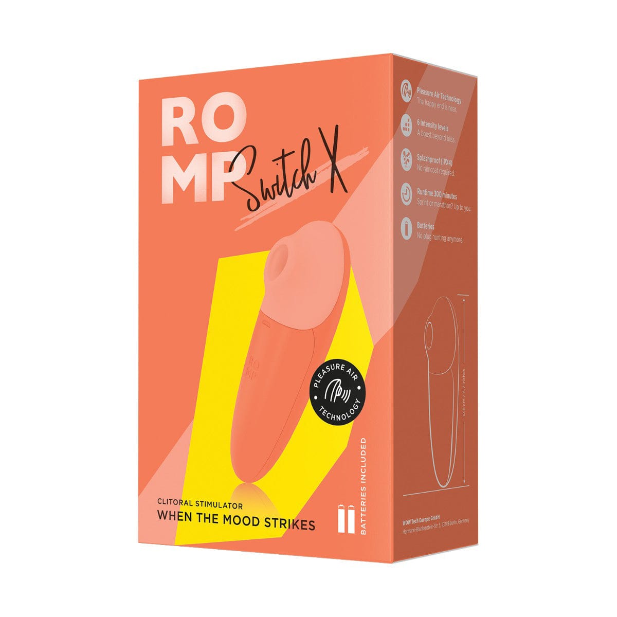 Romp - Switch X Clitoral Air Stimulator (Orange) RM1019 CherryAffairs