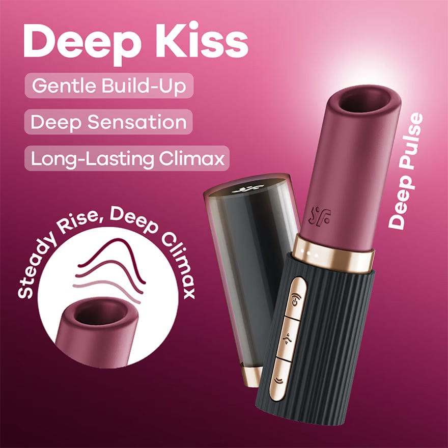 Satisfyer - Deep Kiss Clitoral Air Stimulator Vibrator (Berry) STF1307 Durio.sg