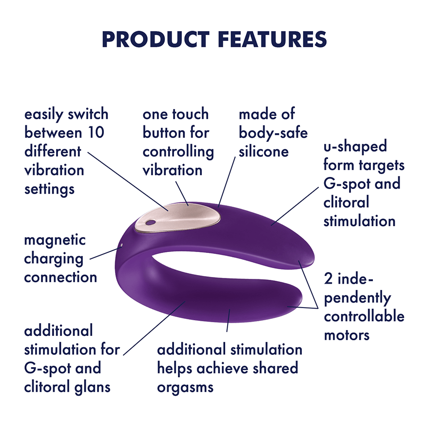 Satisfyer - Partner Plus Couple Vibrator (Purple) - Durio.sg.sg
