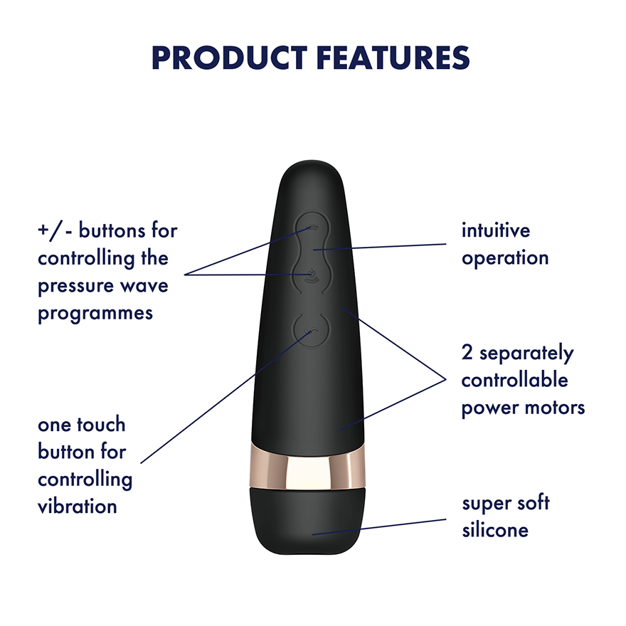 Satisfyer - Pro 3+ Air Pulse Vibration Clitoral Air Stimulator (Black) STF1049 Durio.sg