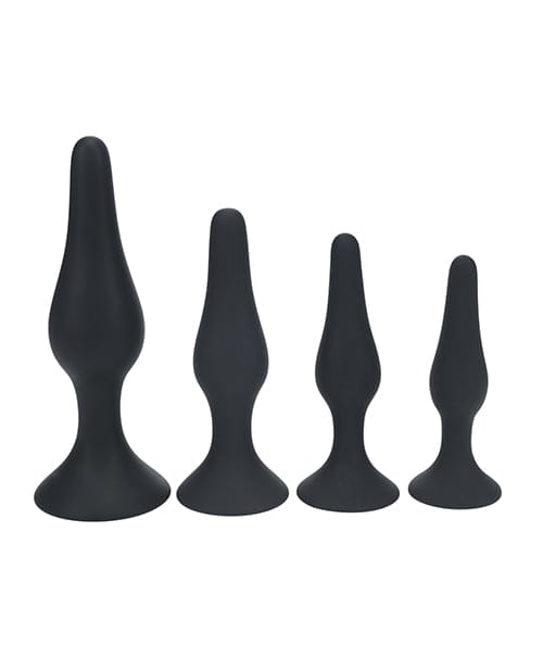 Shots - Levelz Slim Silicone Anal Plug Set of 4 (Black) ST1084 Durio.sg