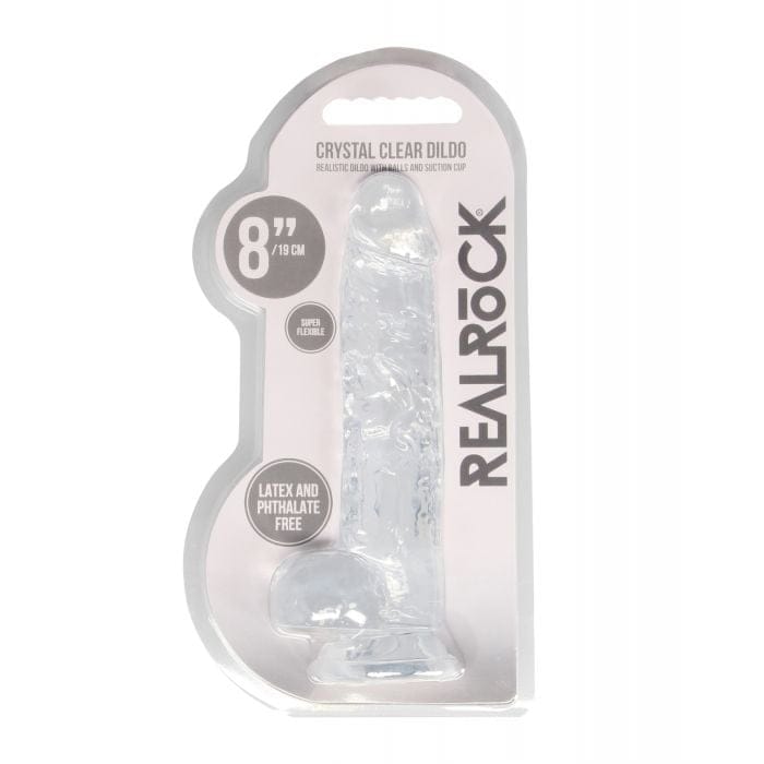 Shots - RealRock Crystal Clear Realistic Suction Dildo with Balls Durio.sg