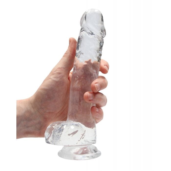 Shots - RealRock Crystal Clear Realistic Suction Dildo with Balls Durio.sg