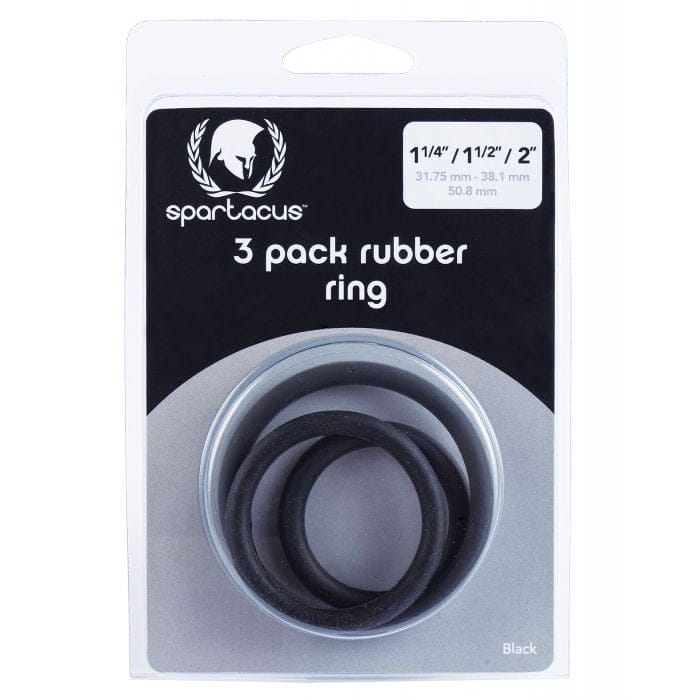 Spartacus - Three-Piece Rubber Cock Ring Set (Black) STC1007 Durio.sg