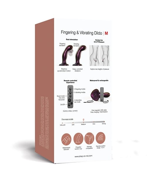 Strap On Me - Fingering and Vibrating Rechargeable Dildo (Purple) SOM1001 Durio.sg