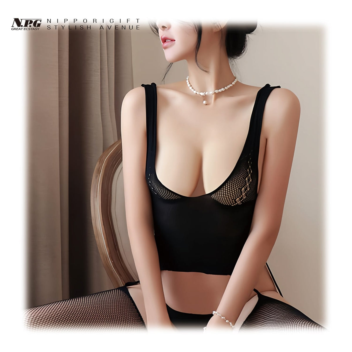 Stylish Avenue - Garter Bustier-Style Bodystocking SAV1002 Durio.sg