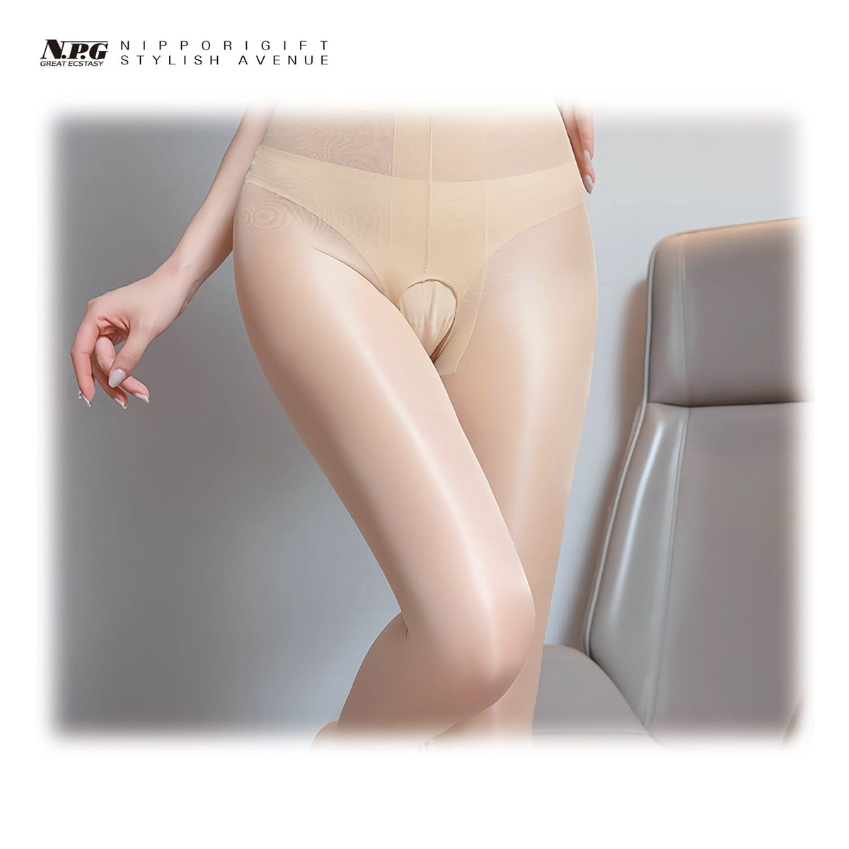 Stylish Avenue - Perforated Shiny Pantyhose Lingerie Durio.sg