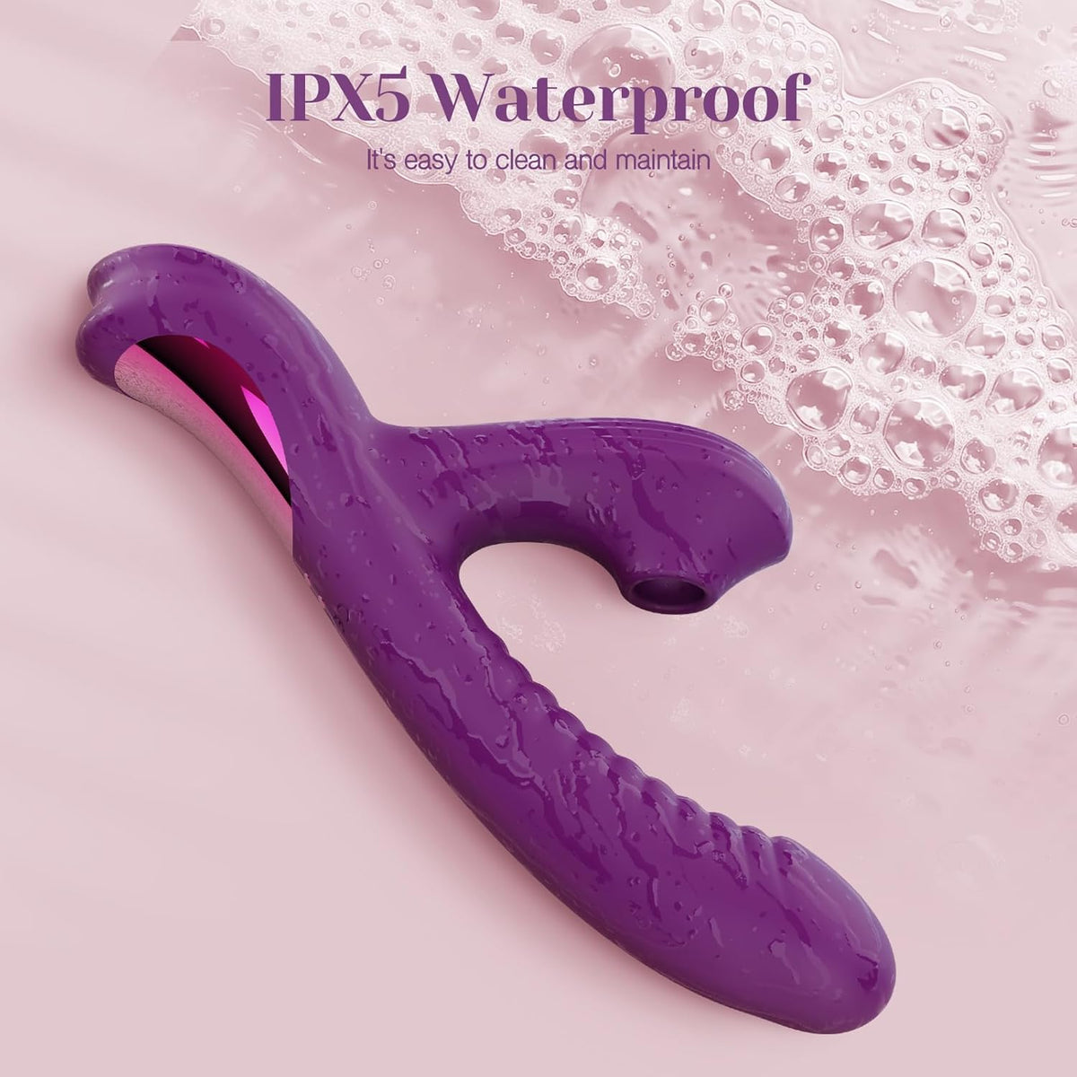 Tracy's Dog - BetaCome-Hither Rabbit Sucking Vibrator Clitoral Air Stimulator (Purple) TRD1030 Durio.sg